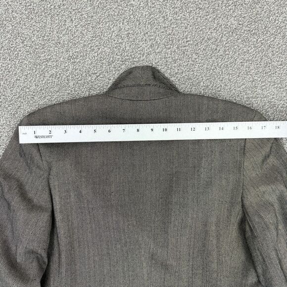 Amanda Smith Herringbone Oversized Blazer Jacket Black Tan 6 Single Breasted - Picture 14 of 15